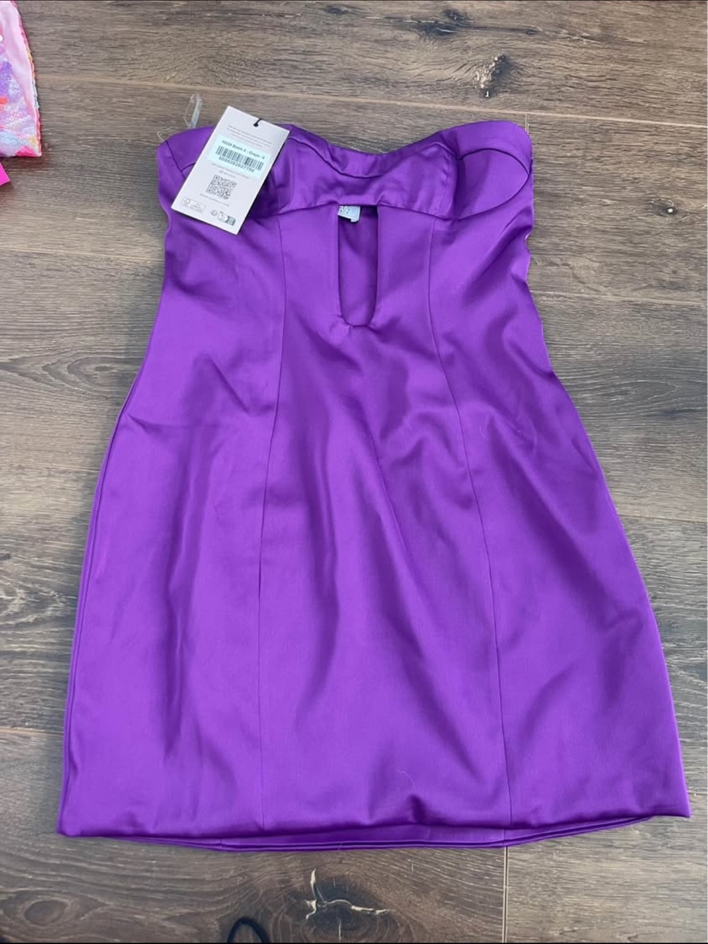Oh Polly Strapless Mini Dress in Vibrant Purple